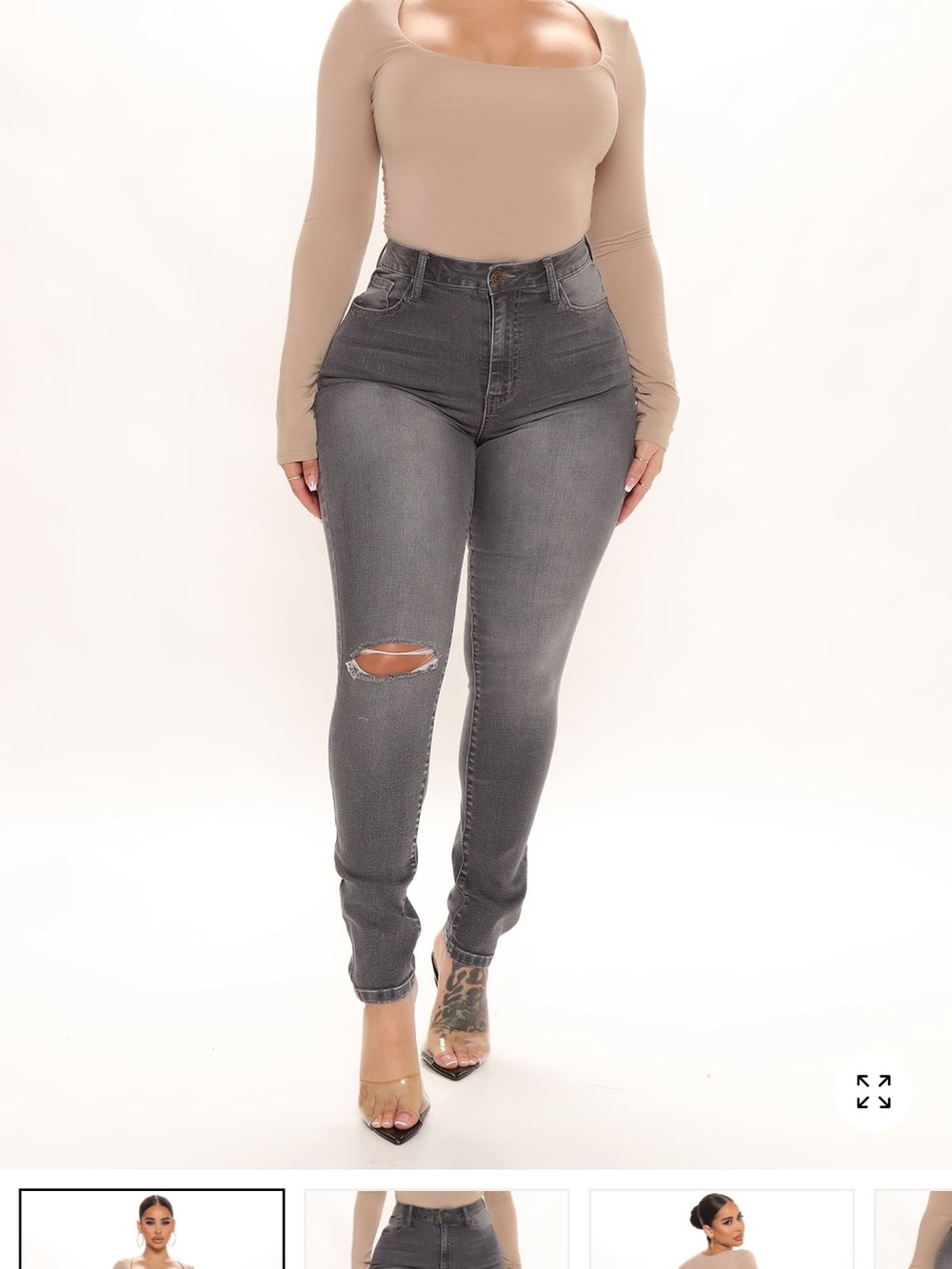 Going Out High-Rise Stretch Grey Skinny Jeans Size 13